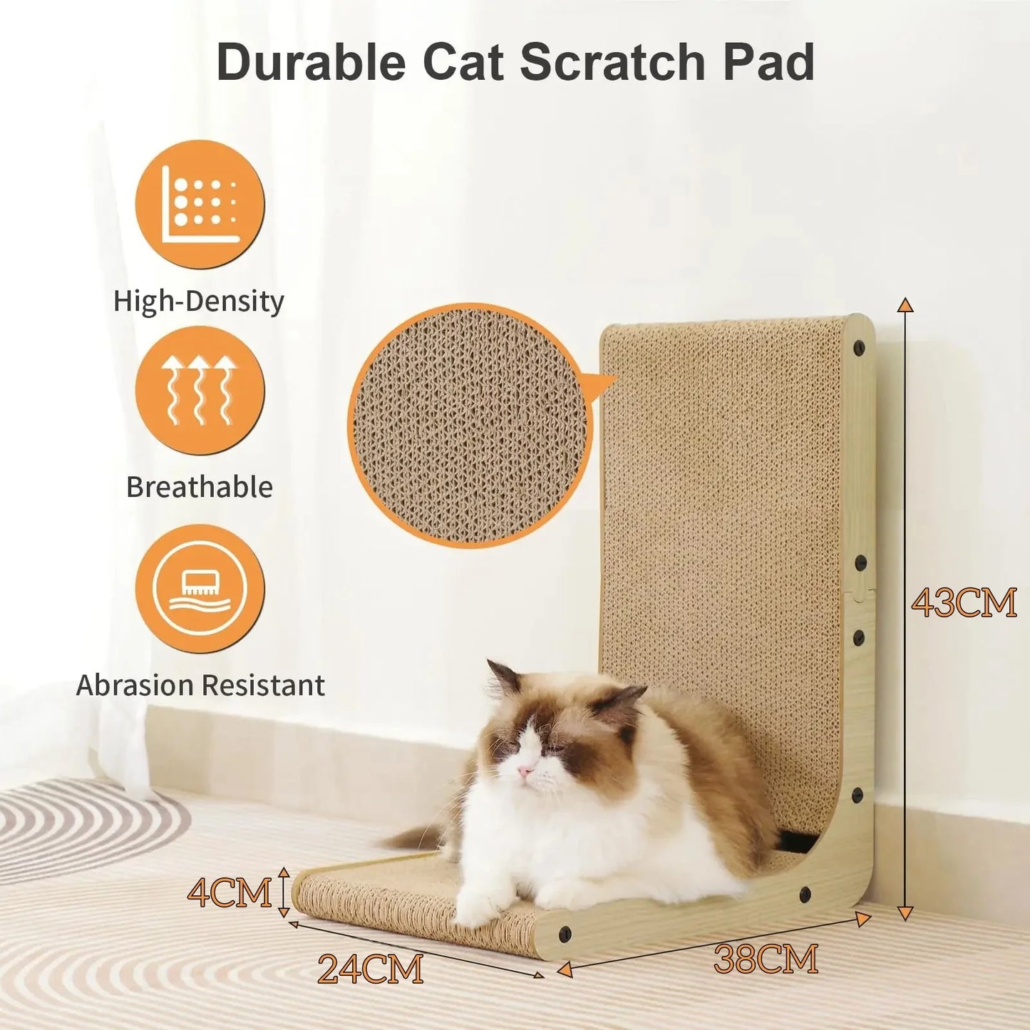 L-Shape Cardboard Cat Scratching Post Large / Small Wear-Resistant Cat Toy