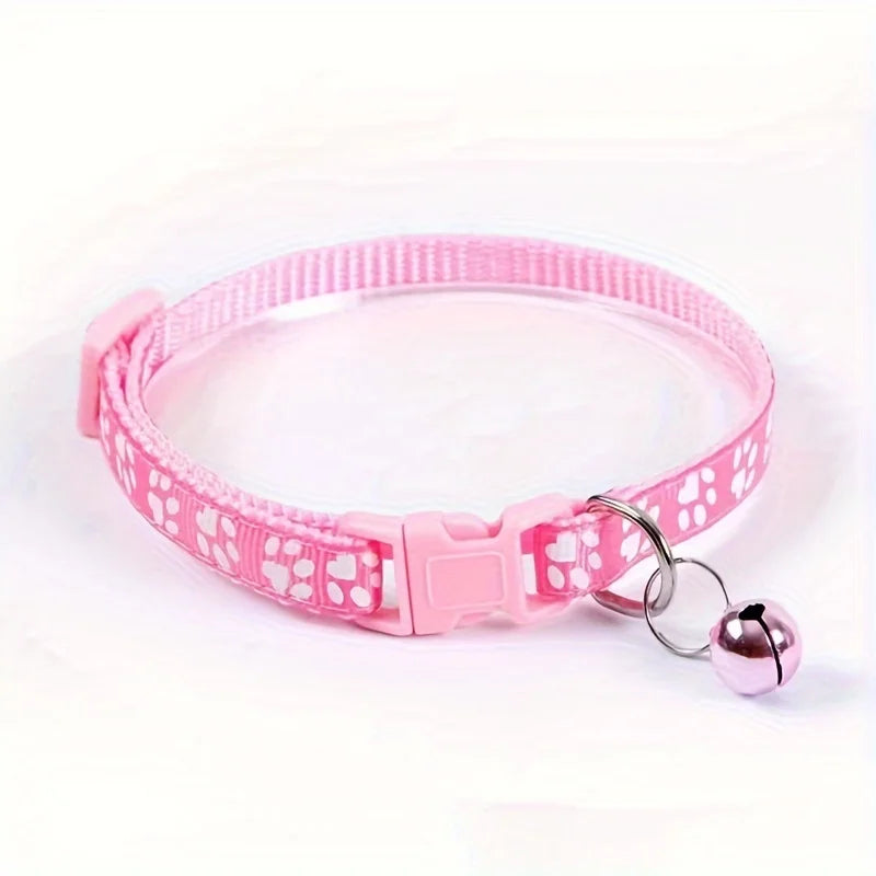 Colorful Adjustable Cat Collar with Bell