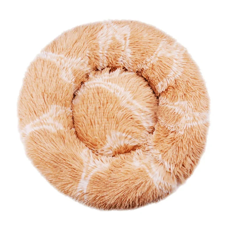 Round Plush Pet Bed 40–90cm for Dogs & Cats