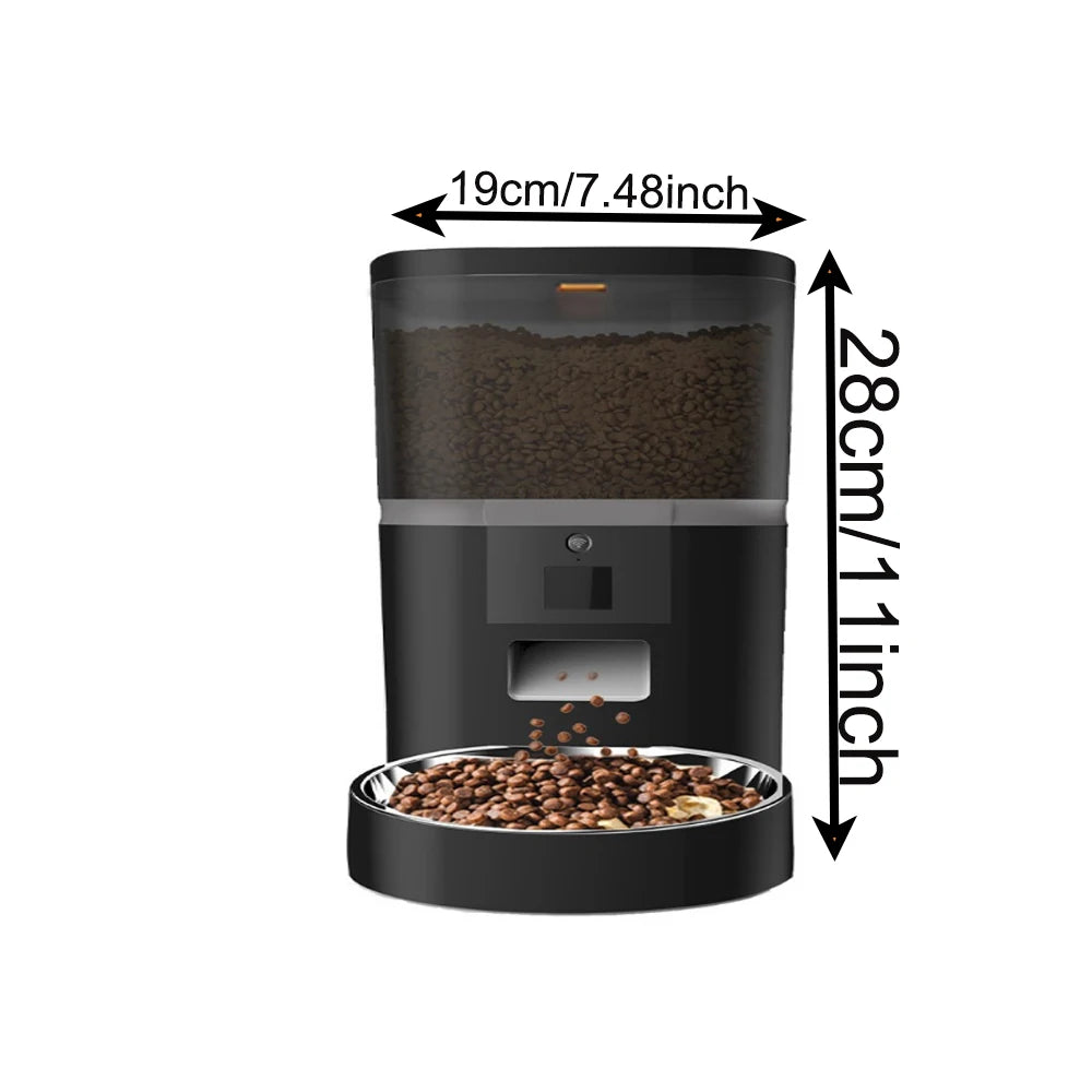 4L Large Capacity WiFi Automatic Cat & Dog Feeder Smart Timing Double Bowl