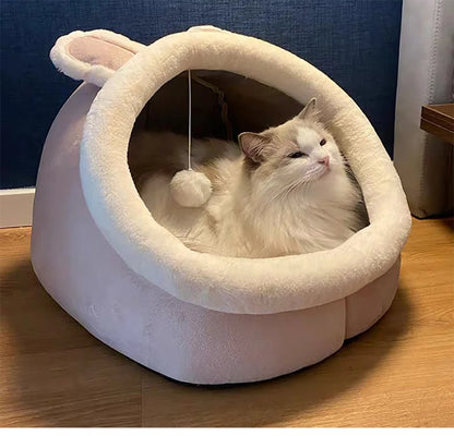 Foldable Cartoon Cat Bed Deep Sleep Pet Sleeping Cave