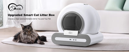 DOEL 65L Smart Self-Cleaning Cat Litter Box with App Control