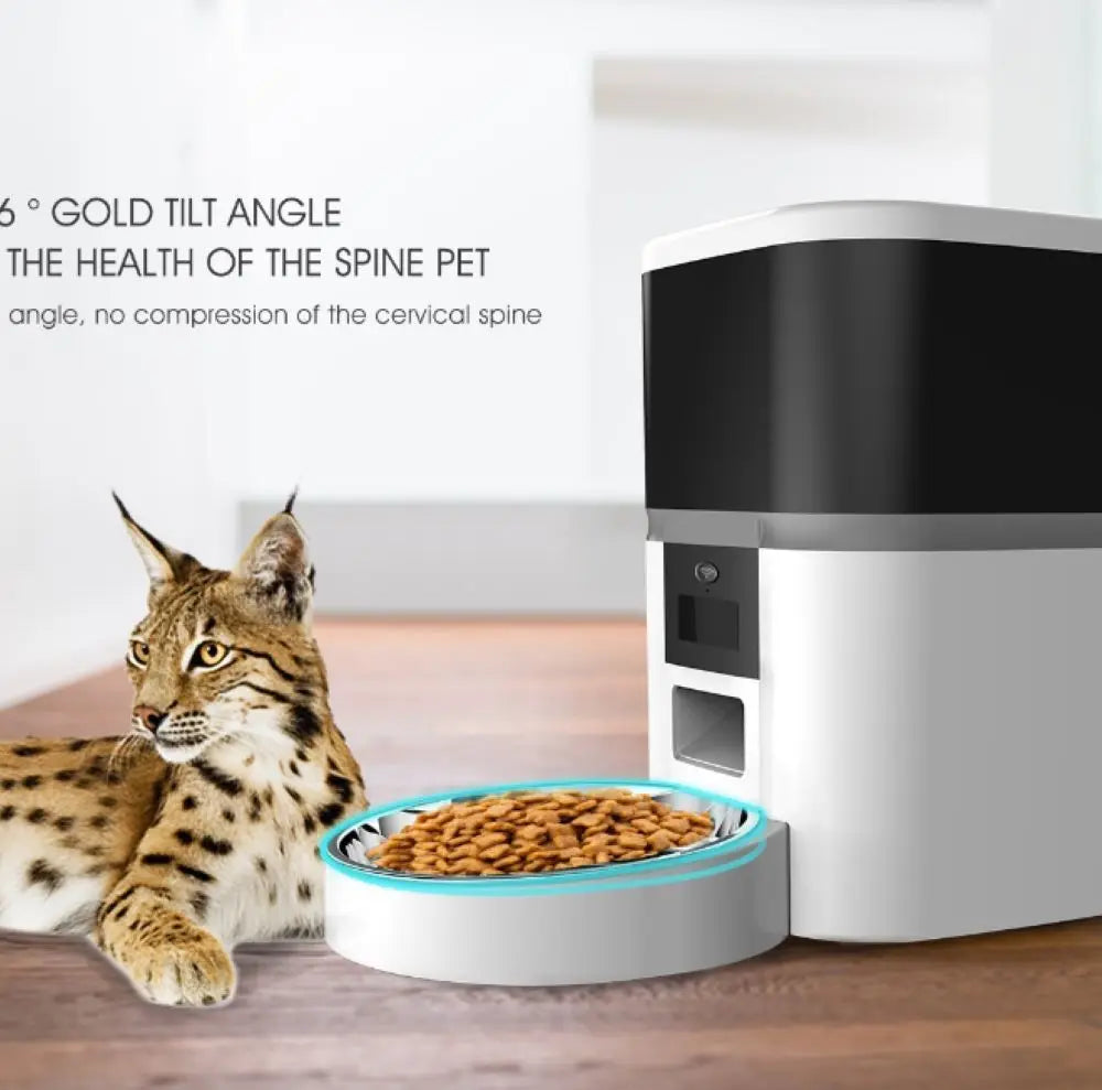4L Large Capacity WiFi Automatic Cat & Dog Feeder Smart Timing Double Bowl