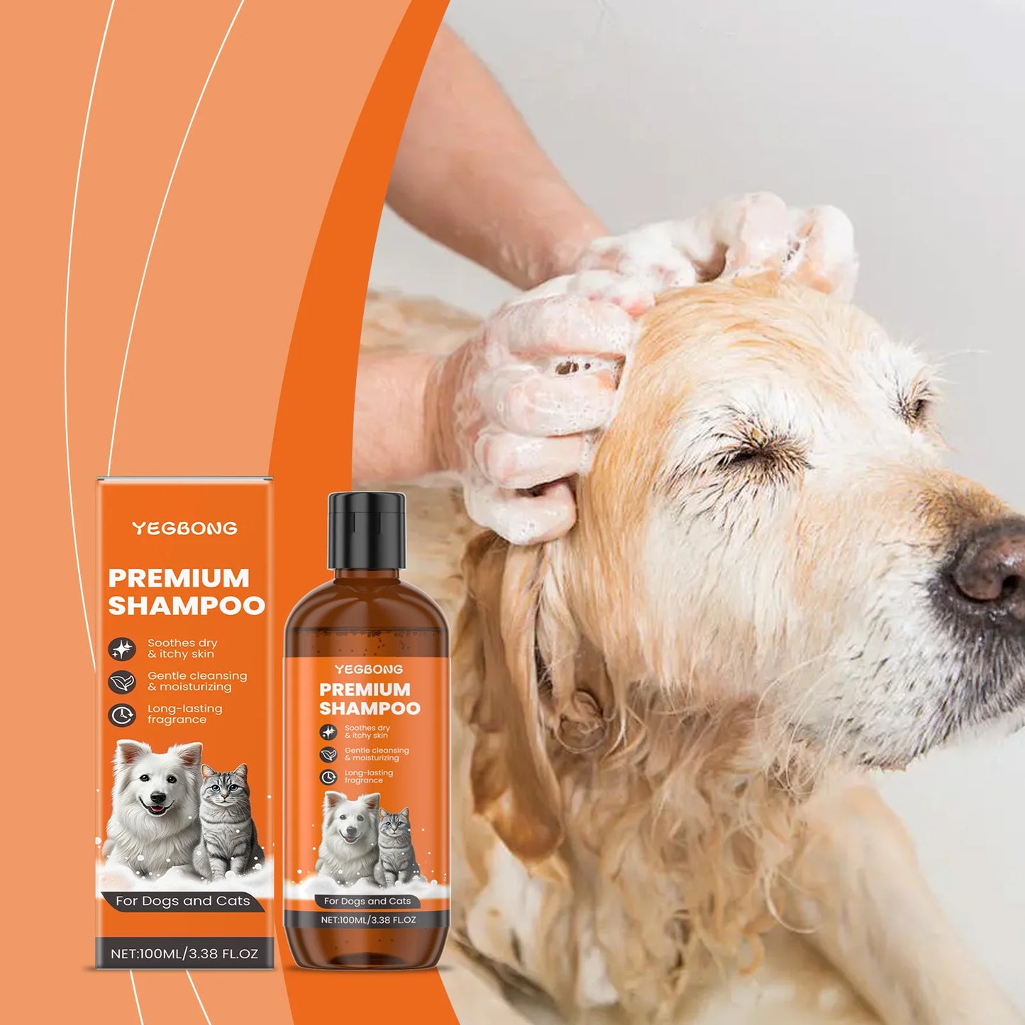 Natural Pet Shampoo for Dogs & Cats Flea & Odor Control