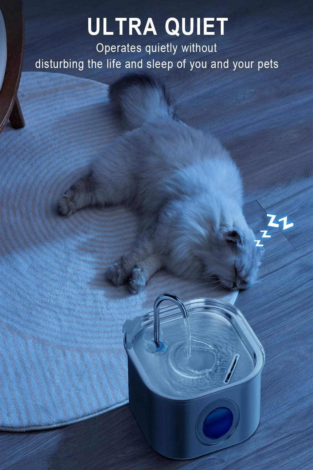 3.2L Stainless Steel Automatic Pet Water Feeder with Visual Window