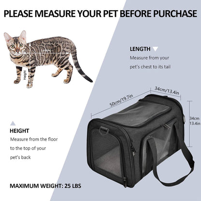 Soft-Sided Pet Carrier Backpack Airline Approved for Dogs & Cats