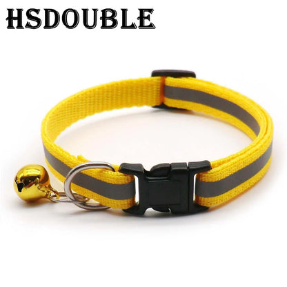 Reflective Adjustable Cat & Small Dog Collar Set with Bells (2pcs)