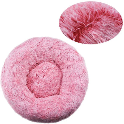 Round Plush Pet Bed 40–90cm for Dogs & Cats