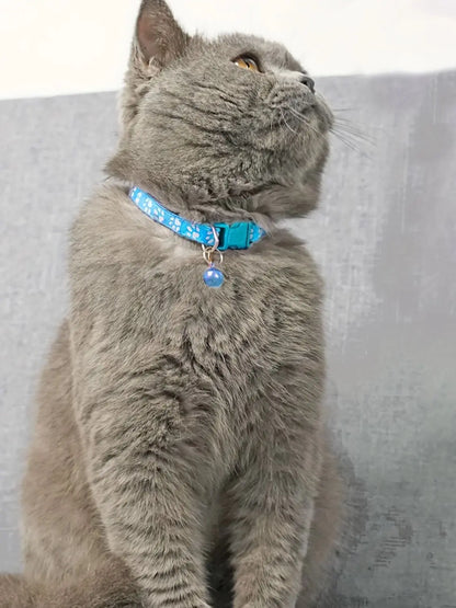 Colorful Adjustable Cat Collar with Bell