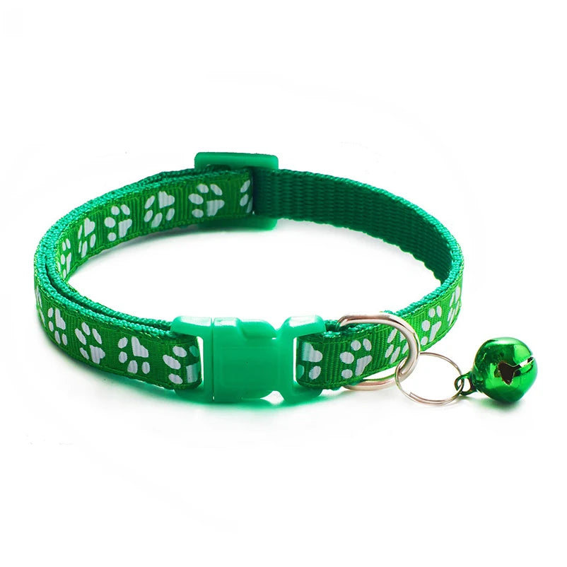 Colorful Adjustable Cat Collar with Bell