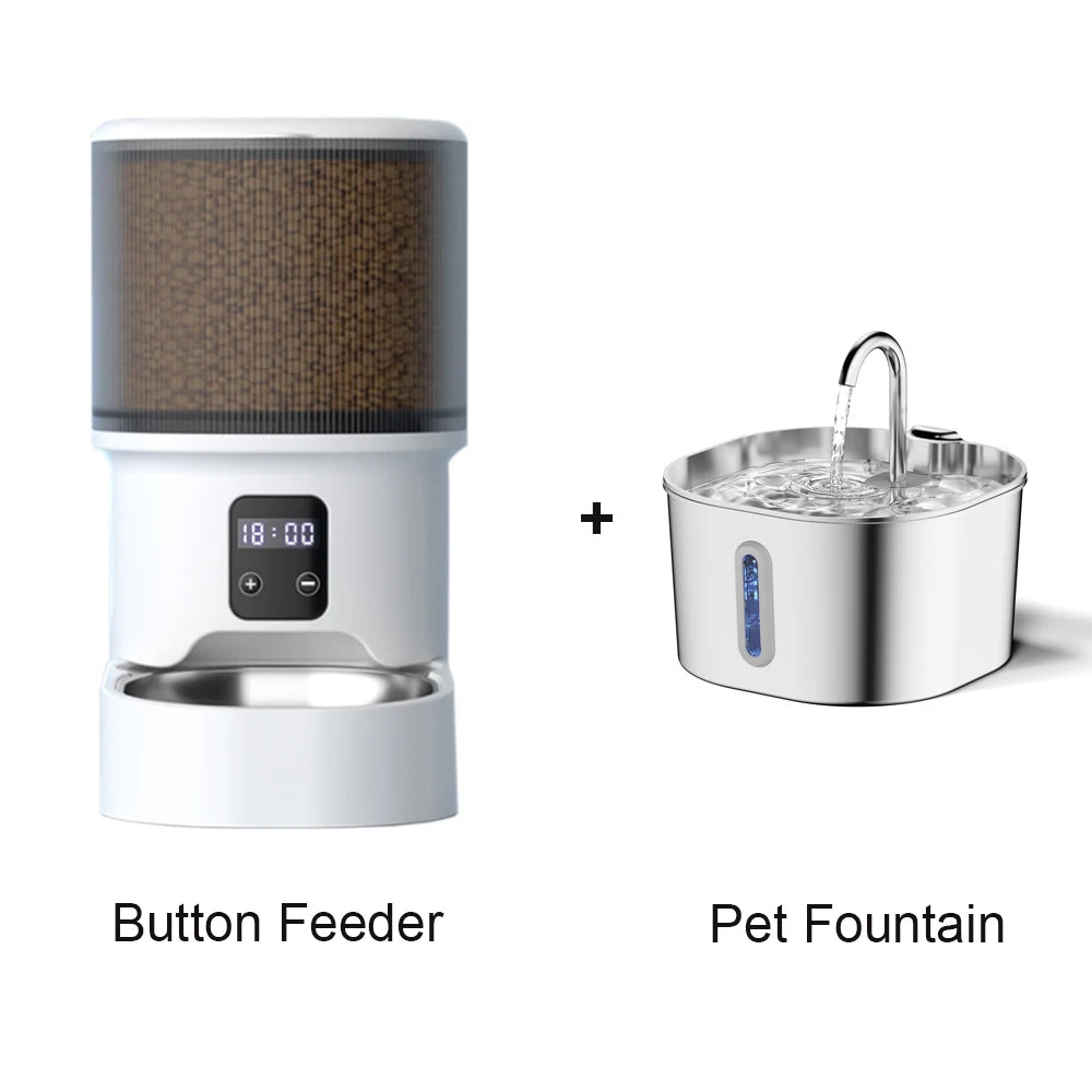 Smart WiFi App Video Pet Feeder Automatic Cat & Dog Food Dispenser with Stainless Steel Bowl