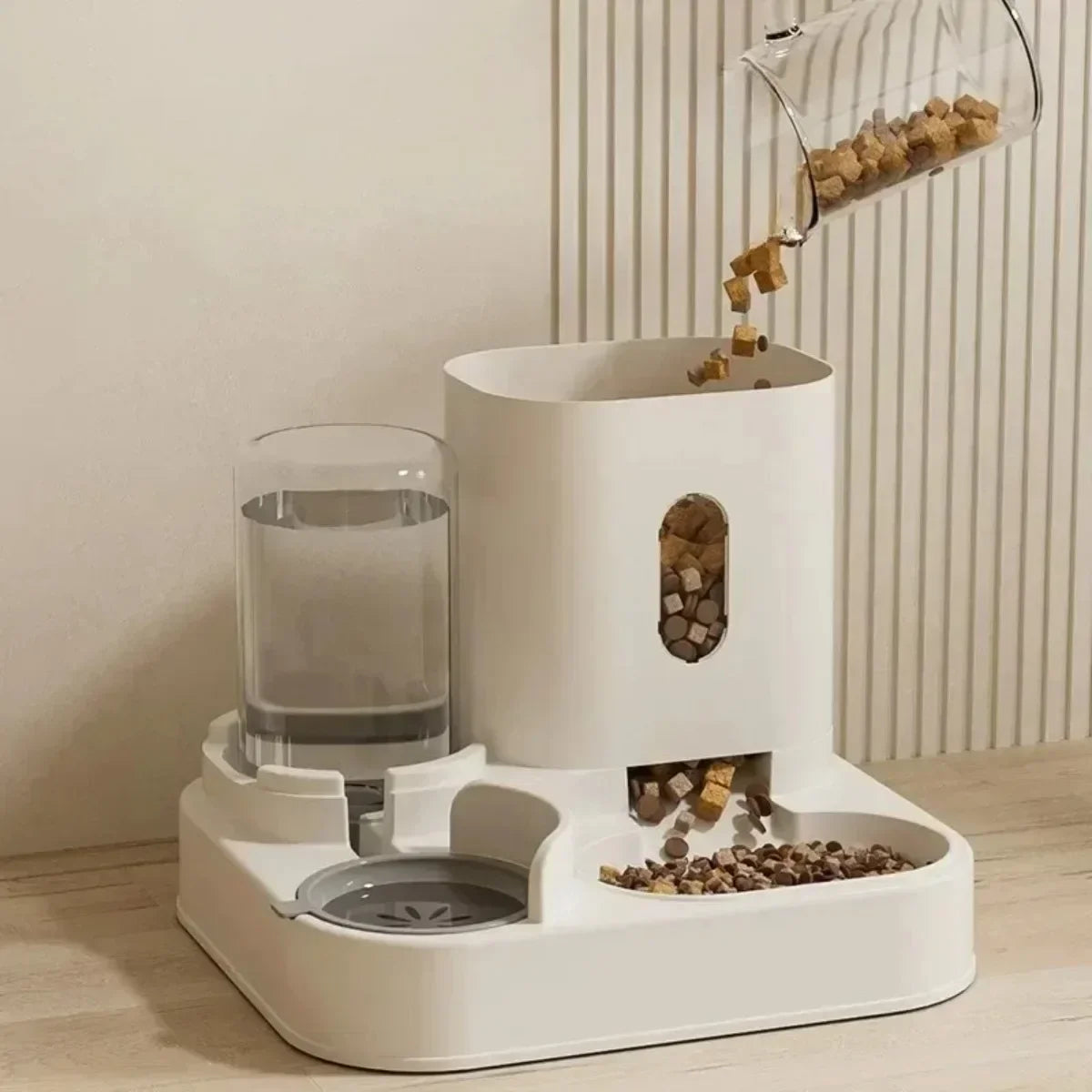 Automatic Dog & Cat Feeder with Water Fountain Large Capacity Food Storage Bowl