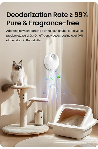 ROJECO Smart Cat Litter Deodorizer 4000mAh Odor Purifier