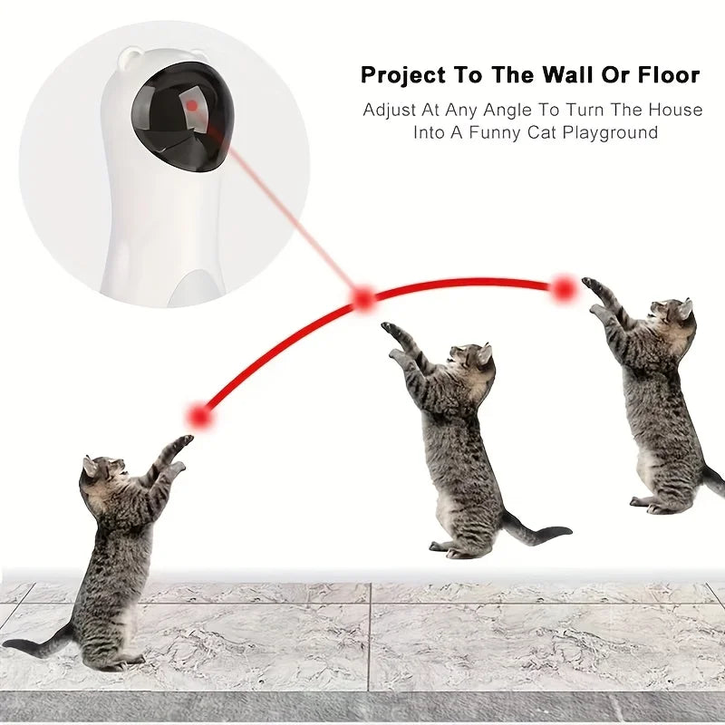 Automatic Laser Cat Toy with Spinning Laser Smart Timer USB/Battery
