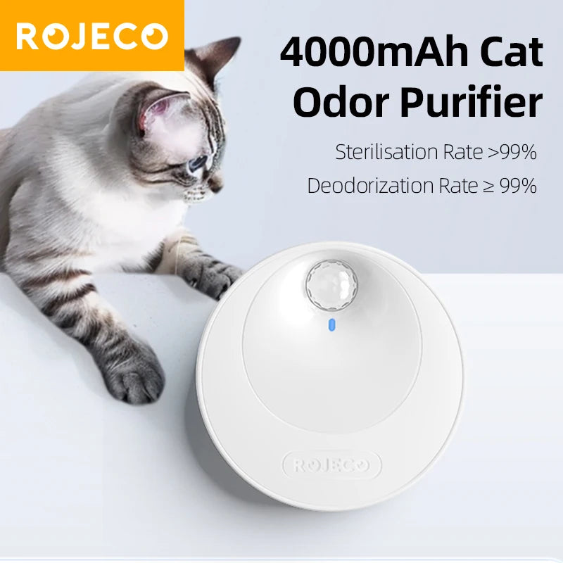 ROJECO Smart Cat Litter Deodorizer 4000mAh Odor Purifier