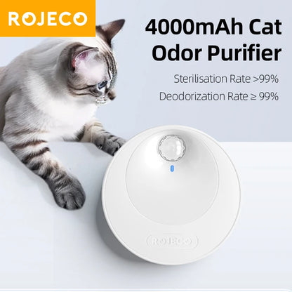 ROJECO Smart Cat Litter Deodorizer 4000mAh Odor Purifier