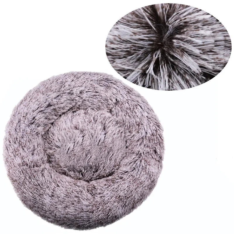 Round Plush Pet Bed 40–90cm for Dogs & Cats