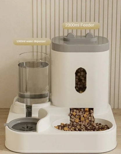 Automatic Dog & Cat Feeder with Water Fountain Large Capacity Food Storage Bowl