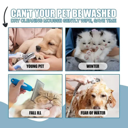 Waterless Pet Shampoo Foam No Rinse Cleaning