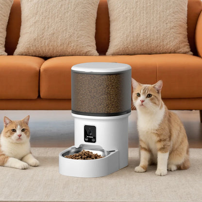 Smart WiFi App Video Pet Feeder Automatic Cat & Dog Food Dispenser with Stainless Steel Bowl