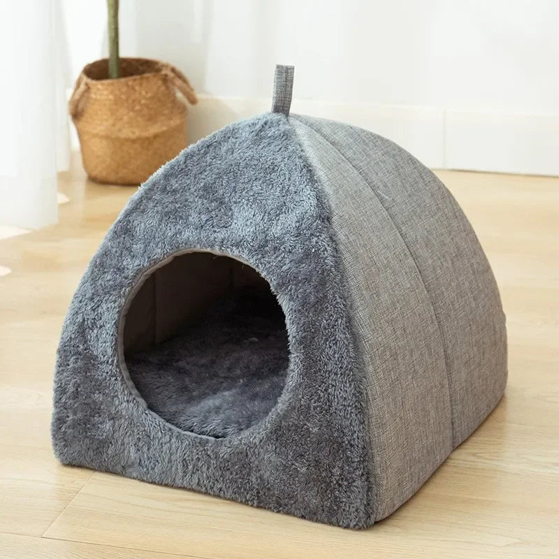 Triangle Closed Cat House Warm Sleeping Pet Nest