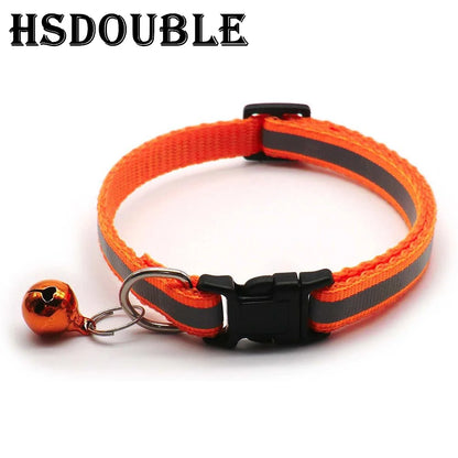 Reflective Adjustable Cat & Small Dog Collar Set with Bells (2pcs)
