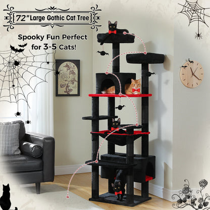 Large Cat Tree Tower with Scratching Posts Hammock and Condos