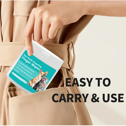Disposable Finger Toothbrush Wipes for Dog & Cat Oral Cleaning
