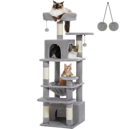 Large Cat Tree Tower with Scratching Posts Hammock and Condos