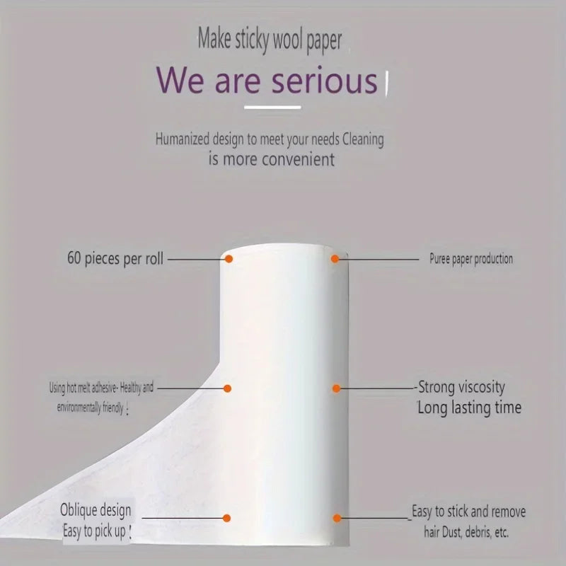 Extra Sticky Lint Roller for Pet Hair Removal 60 Sheets