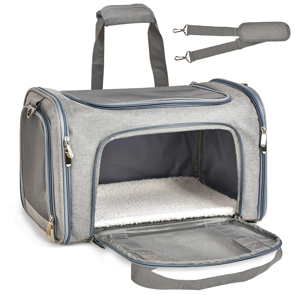 Soft-Sided Pet Carrier Backpack Airline Approved for Dogs & Cats