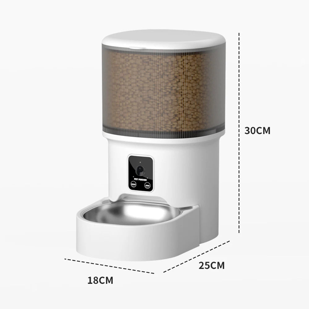 Smart WiFi App Video Pet Feeder Automatic Cat & Dog Food Dispenser with Stainless Steel Bowl
