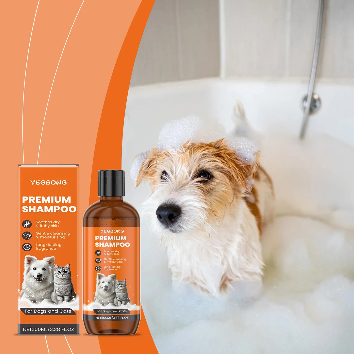 Natural Pet Shampoo for Dogs & Cats Coconut Oil Formula
