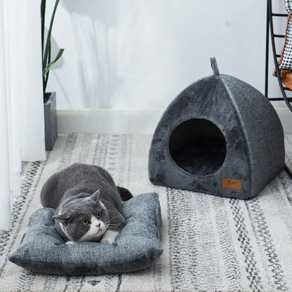 Triangle Closed Cat House Warm Sleeping Pet Nest