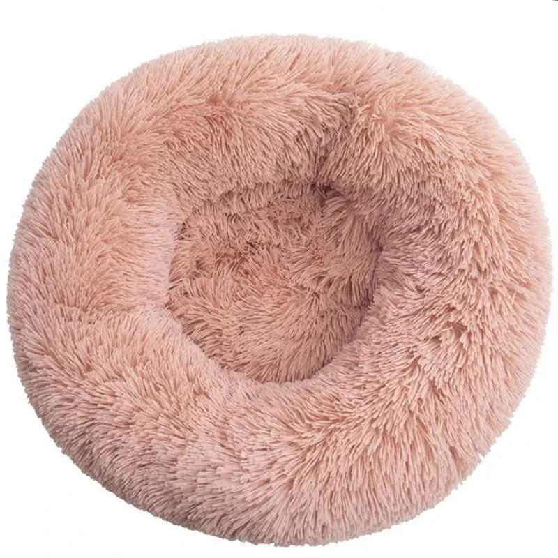 Round Plush Pet Bed 40–90cm for Dogs & Cats