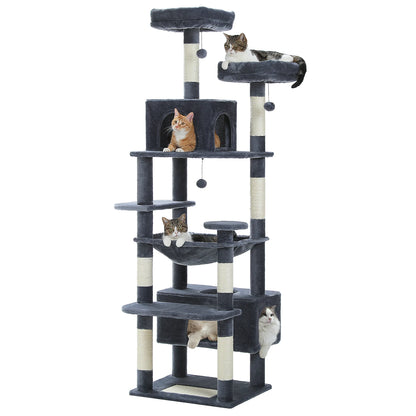 Large Cat Tree Tower with Scratching Posts Hammock and Condos