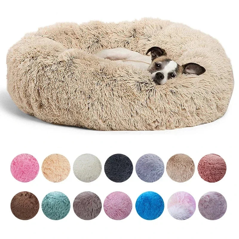 Round Plush Pet Bed 40–90cm for Dogs & Cats