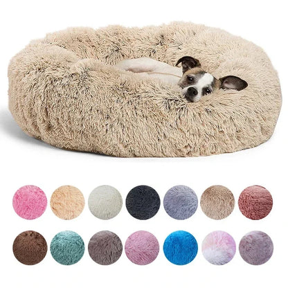 Round Plush Pet Bed 40–90cm for Dogs & Cats