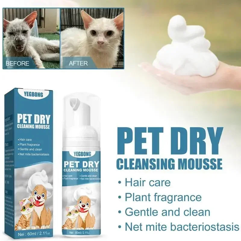 Waterless Pet Shampoo Foam No Rinse Cleaning