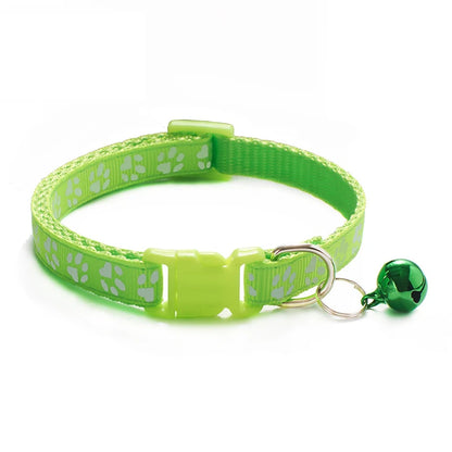 Colorful Adjustable Cat Collar with Bell