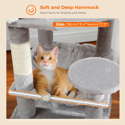 Large Cat Tree Tower with Scratching Posts Hammock and Condos