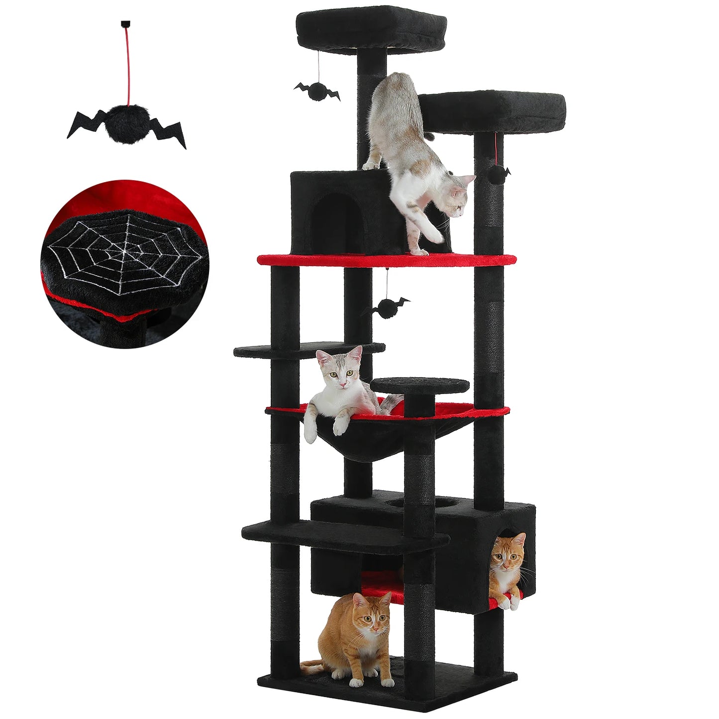 Large Cat Tree Tower with Scratching Posts Hammock and Condos