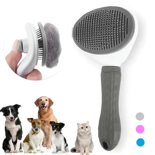 Self-Cleaning Pet Grooming Brush for Dogs & Cats