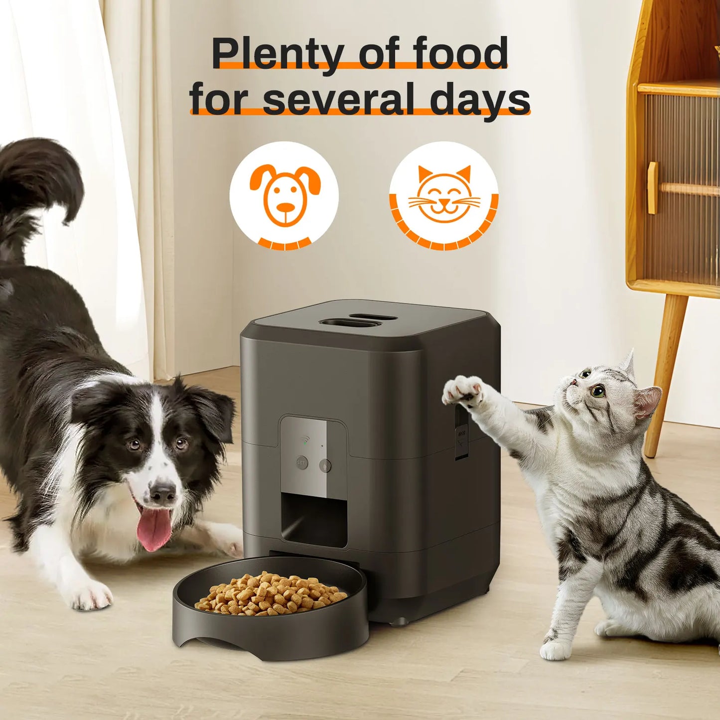 Smart Automatic Pet Feeder for Cats & Dogs Timed Quantitative Food Dispenser