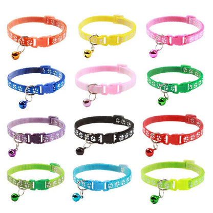 Colorful Adjustable Cat Collar with Bell