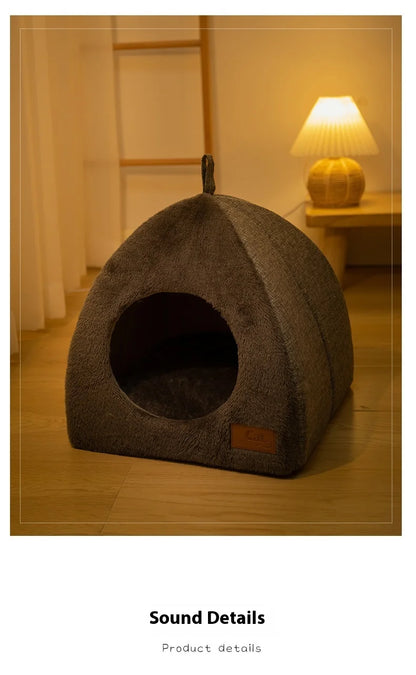 Triangle Closed Cat House Warm Sleeping Pet Nest