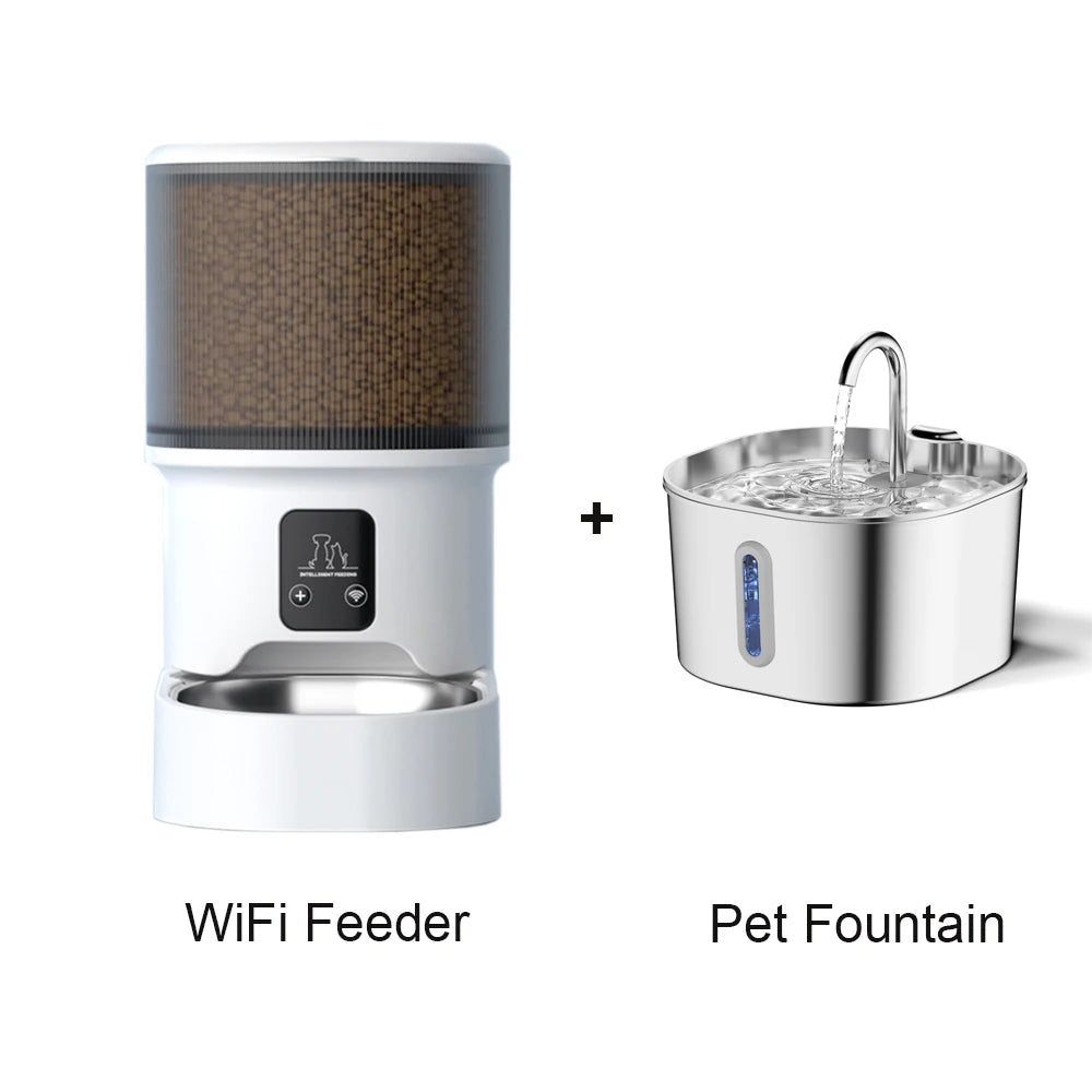 Smart WiFi App Video Pet Feeder Automatic Cat & Dog Food Dispenser with Stainless Steel Bowl