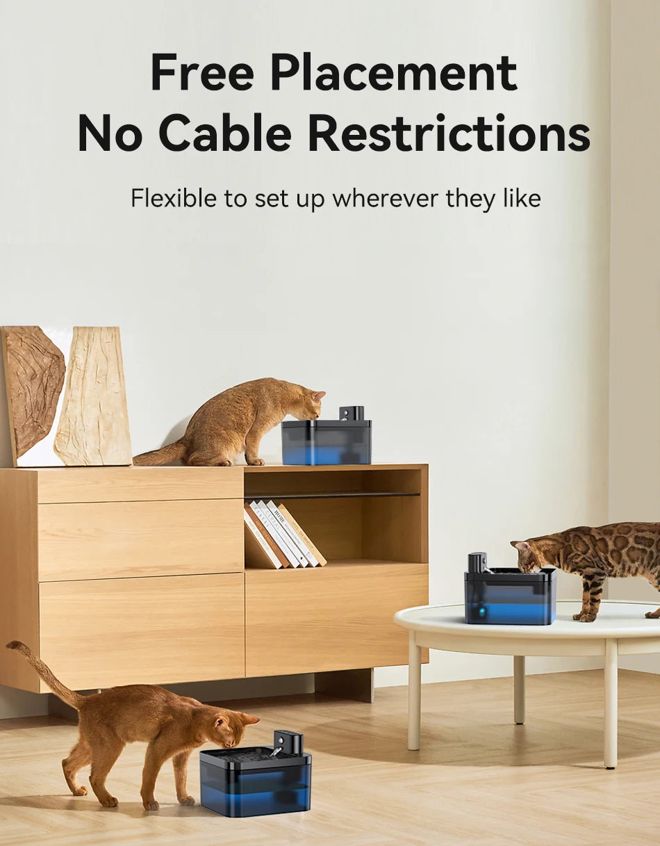 ROJECO Wireless Automatic Cat Water Fountain