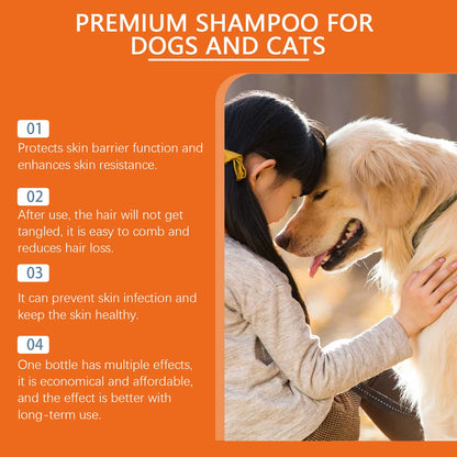 Natural Pet Shampoo for Dogs & Cats Flea & Odor Control