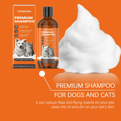 Natural Pet Shampoo for Dogs & Cats Flea & Odor Control